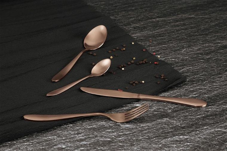 Berlinger Haus, Rose Gold, sztućce, satyna, 24 elementy