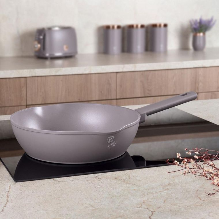 Berlinger Haus, Taupe, głęboka patelnia tytanowa, 24 cm