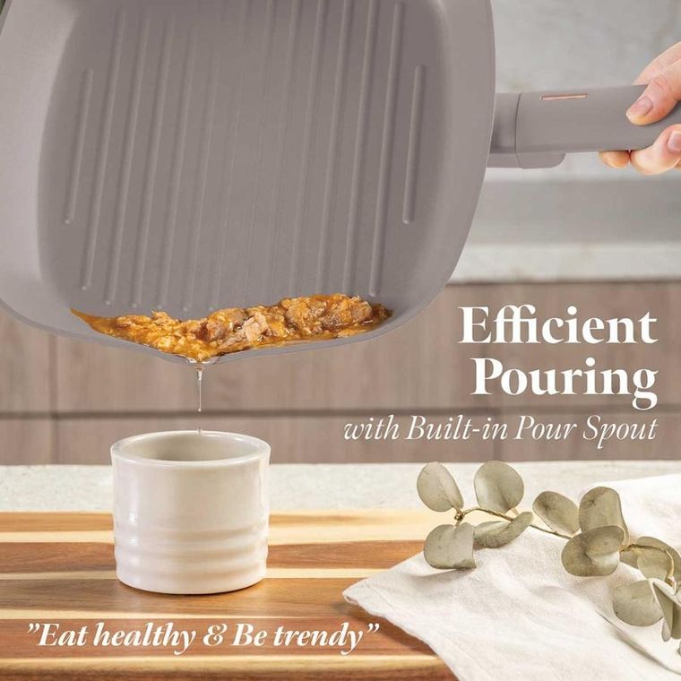 Berlinger Haus, Taupe, patelnia grillowa tytanowa, 28 cm