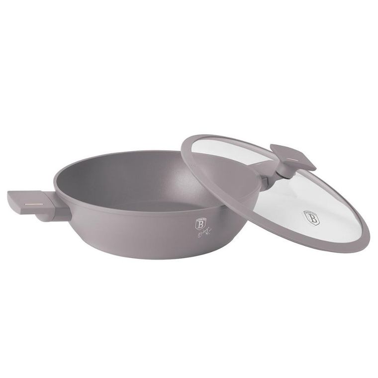 Berlinger Haus, Taupe, płaski garnek tytanowy z pokrywą, 4.5l