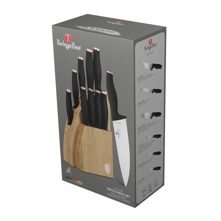 Berlinger Haus, zestaw noży, black rose w bloku bambusowym