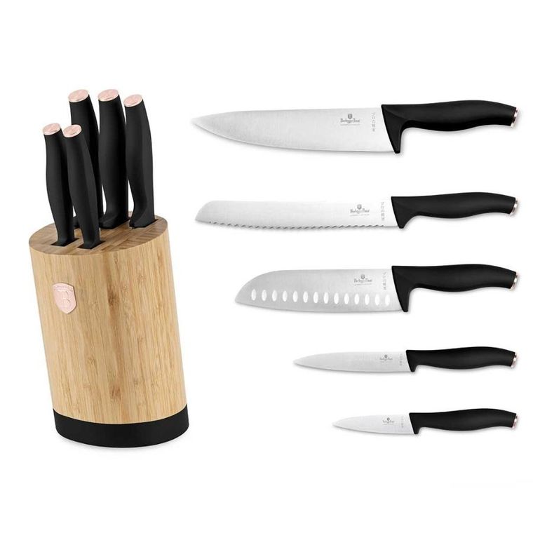 Berlinger Haus, zestaw noży, black rose w bloku bambusowym
