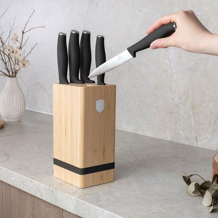 Berlinger Haus, zestaw noży w bloku bambusowym, matte black