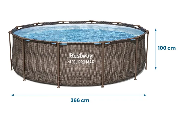 Bestway, basen ogrodowy stelażowy, 366-100 cm, zestaw, 18w1