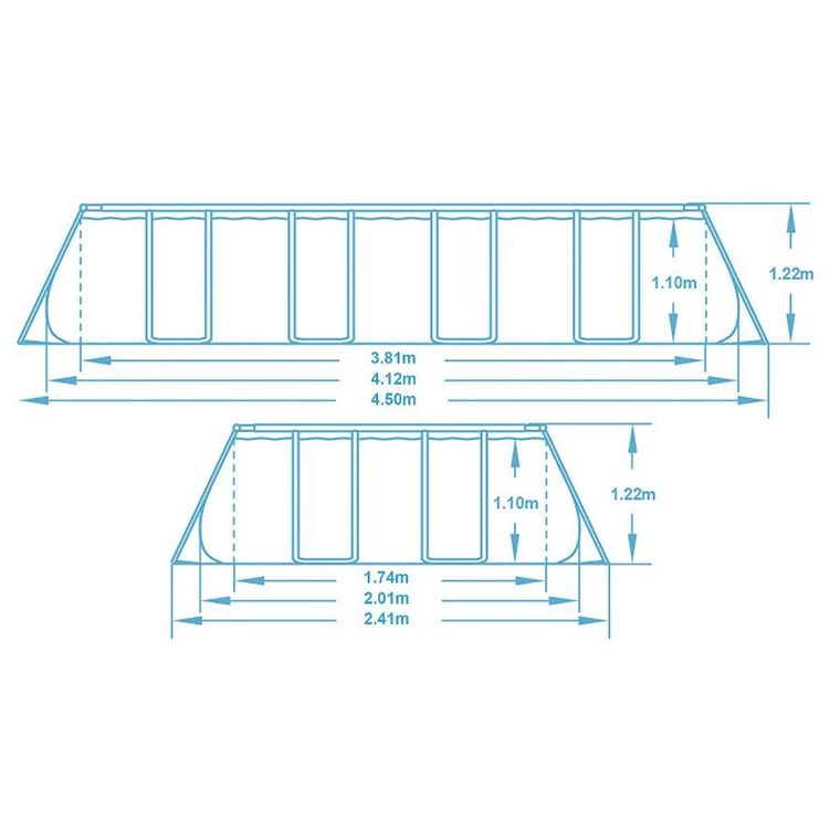 Bestway, basen ogrodowy, stelażowy, 412-201-122 cm, zestaw 17w1