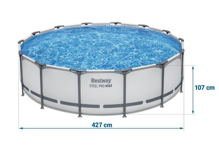 Bestway, basen ogrodowy, stelażowy, 427-107 cm, zestaw 19w1