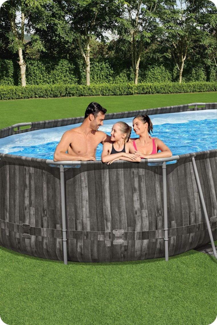 Bestway, basen ogrodowy stelażowy, 610-366-122 cm, zestaw 18w1