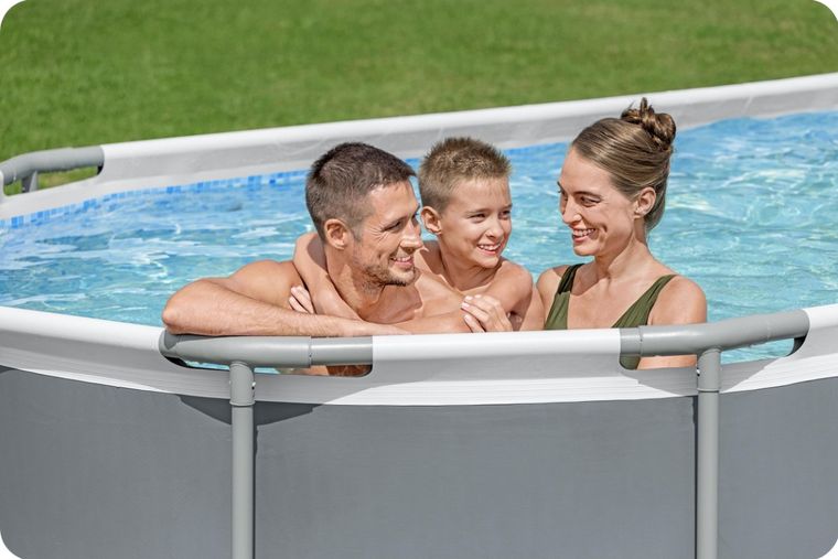 Bestway, basen ogrodowy, stelażowy, zestaw 17w1, 549-274-122 cm
