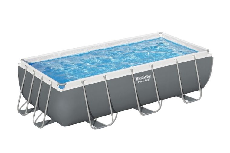 Bestway, basen stelażowy z pompą filtrującą i akcesoriami, prostokątny, 404-201-100 cm, zestaw 18w1