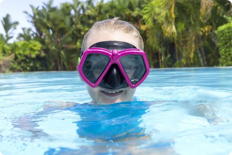 Bestway, maska do pływania, różowa