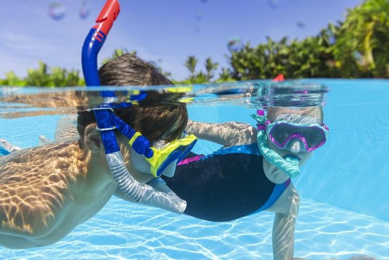 Bestway, maska z rurką do nurkowania, niebieska