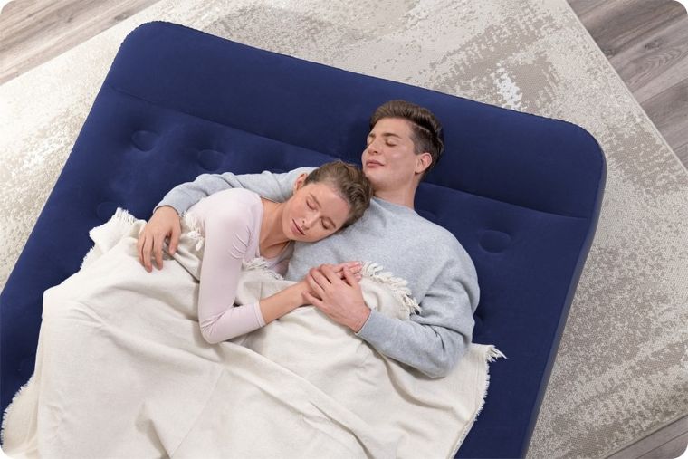 Bestway, materac dmuchany z pompką, 203-152-28 cm