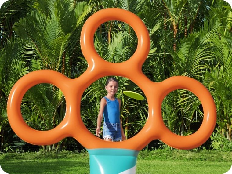 Bestway, stojak z obręczami, frisbee