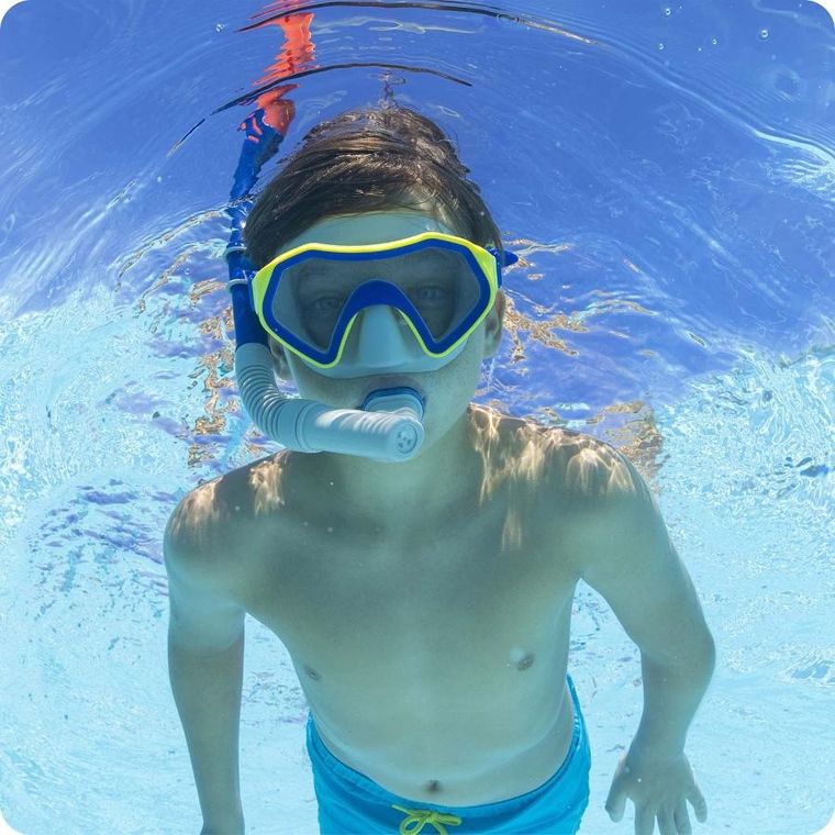 Bestway, zestaw do nurkowania, okularki i rurka, granatowo-szary