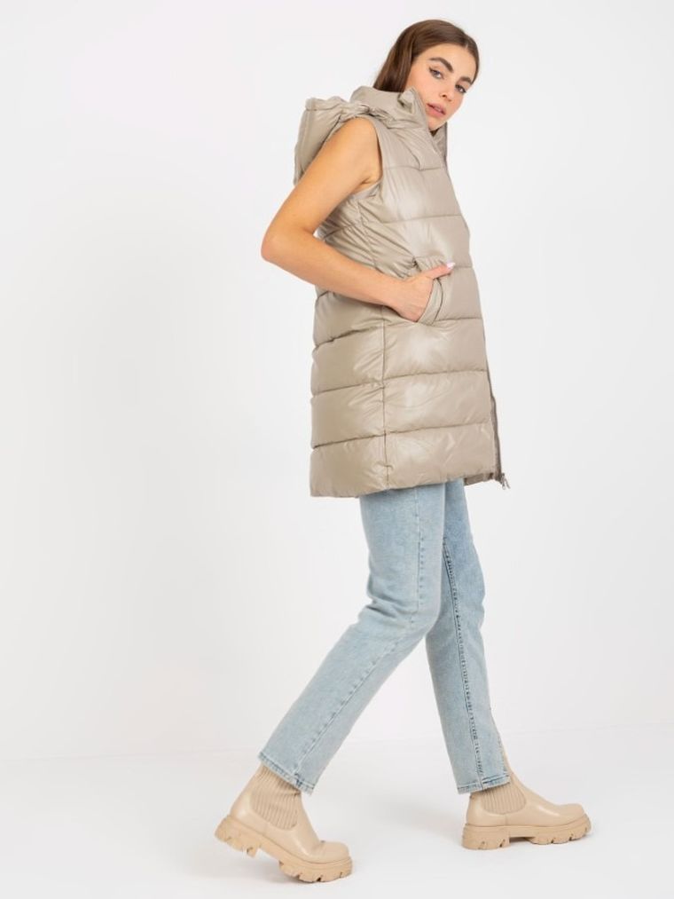 Bezrękawnik damski, beżowy, Honey Winter