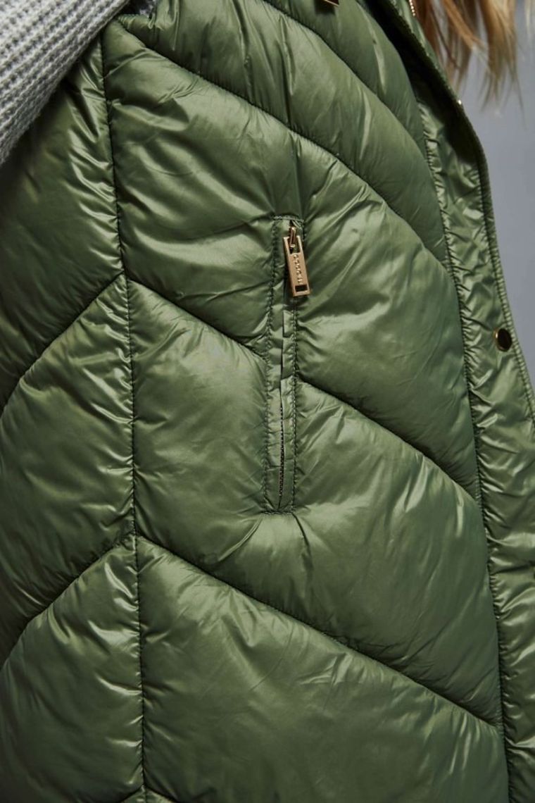 Bezrękawnik damski z kapturem, khaki, Moodo