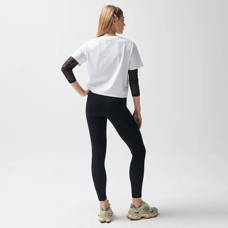 Biały t-shirt cropp z bawełny czesanej NOWEAR