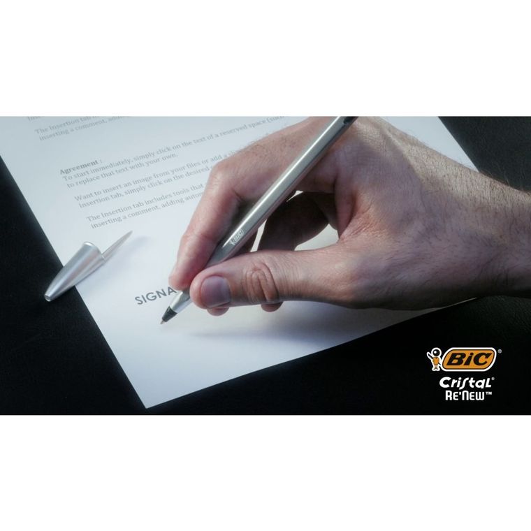 Bic, Cristal Renew Metal, długopis + wkłady, niebieski