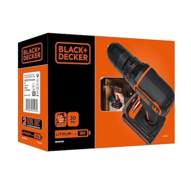 Black&Decker, wiertarko-wkrętarka, 18V, BDCDC18-QW