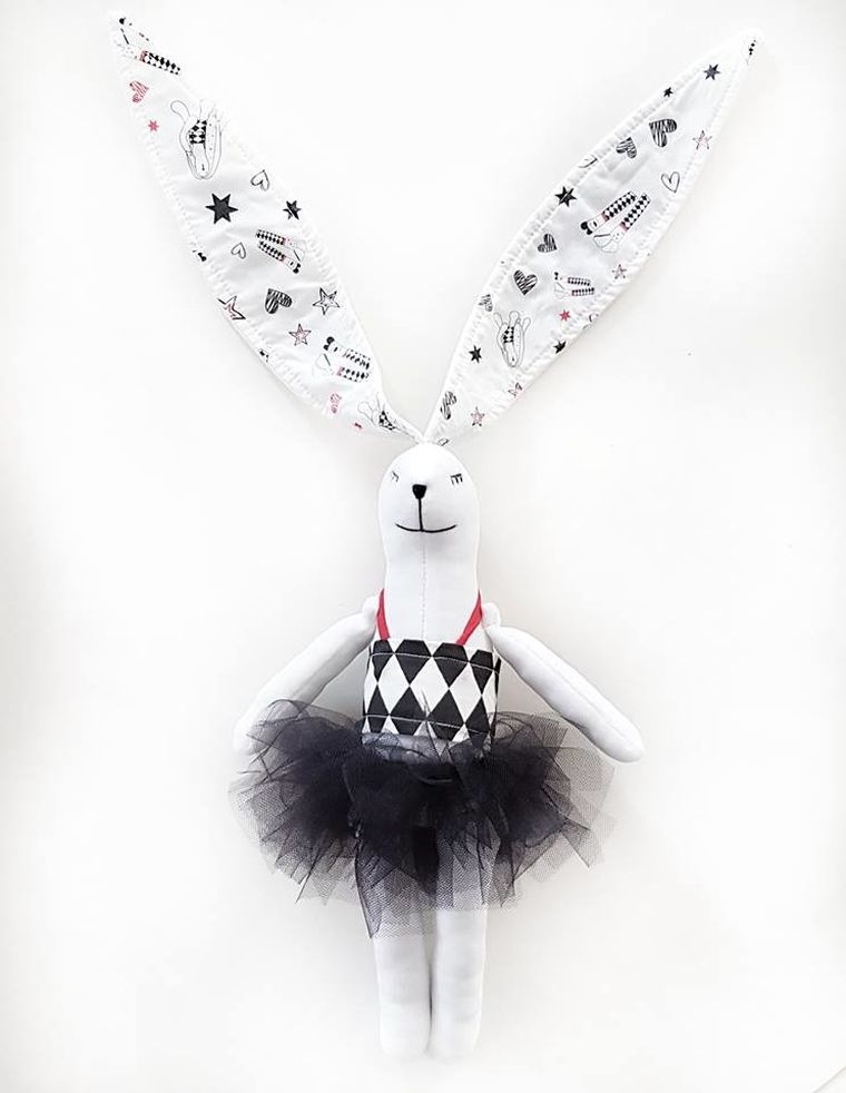 Black&White Baby Stuff, Króliczkowa Nela, kontrastowa maskotka niemowlęca