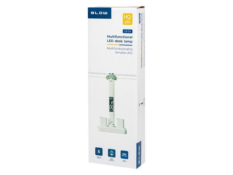 Blow, lampka biurkowa LED z zegarkiem, LB-24