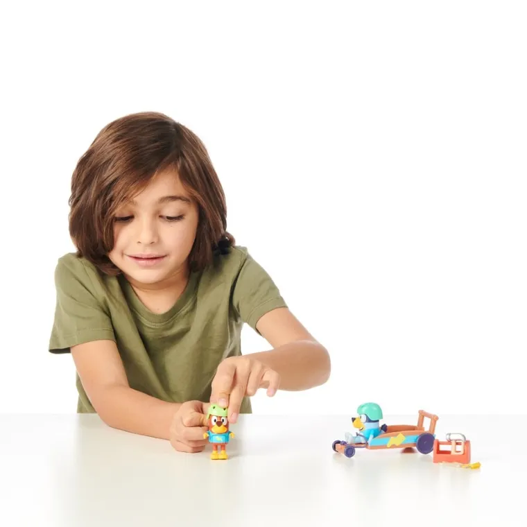 Bluey, Gokart Rusty'ego i Bluey, pojazd z figurką, zestaw