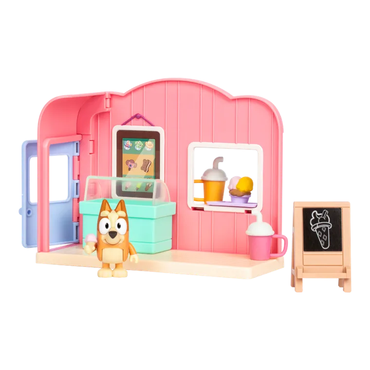 Bluey, lodziarnia, zestaw z figurką