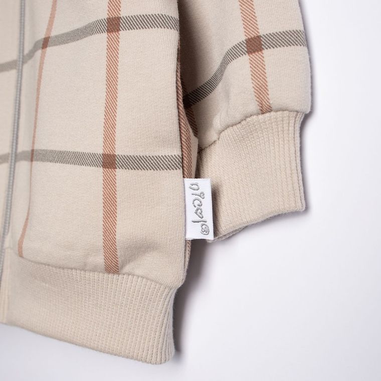 Bluza bomberka chłopięca, rozpinana, beżowa, Nicol