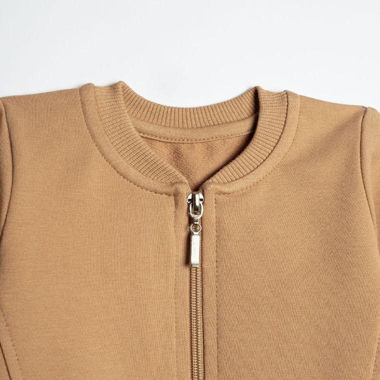 Bluza bomberka chłopięca, rozpinana, beżowa, Nicol