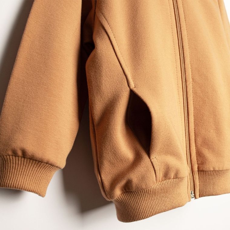 Bluza bomberka chłopięca, rozpinana, beżowa, Nicol