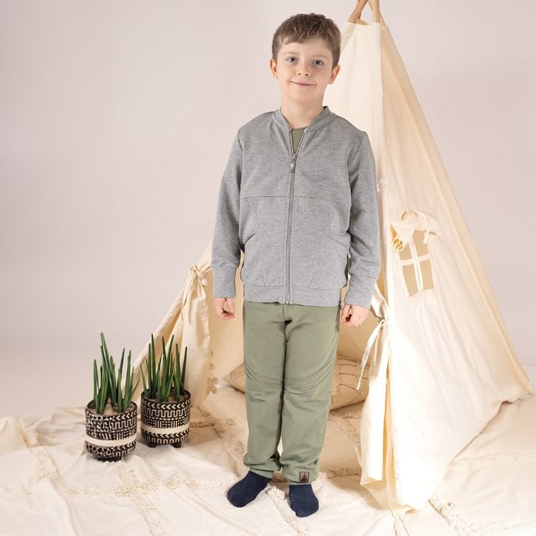 Bluza chłopięca, rozpinana, szara, Nicol