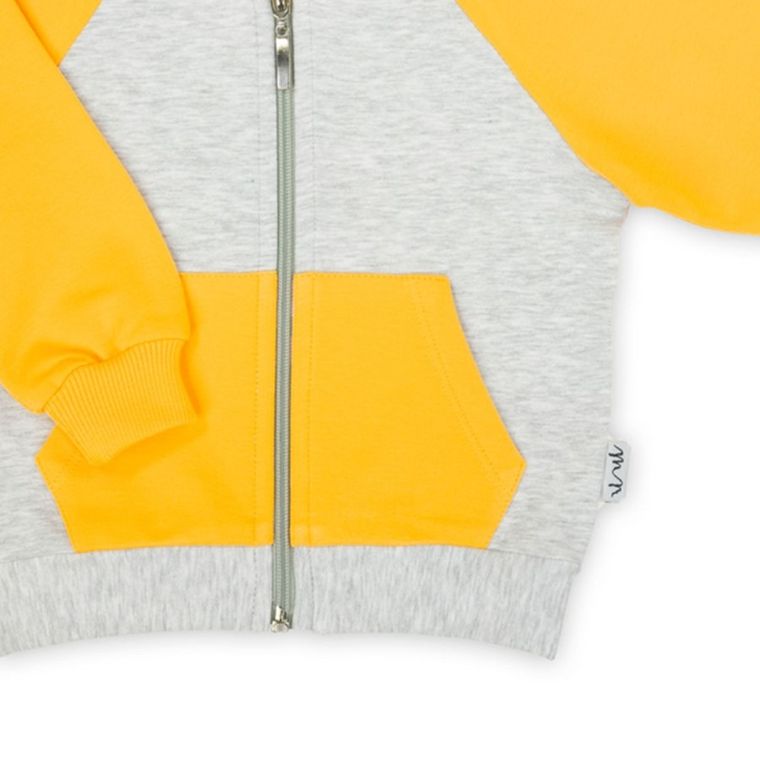 Bluza chłopięca, rozpinana, szaro-żółta, Nicol