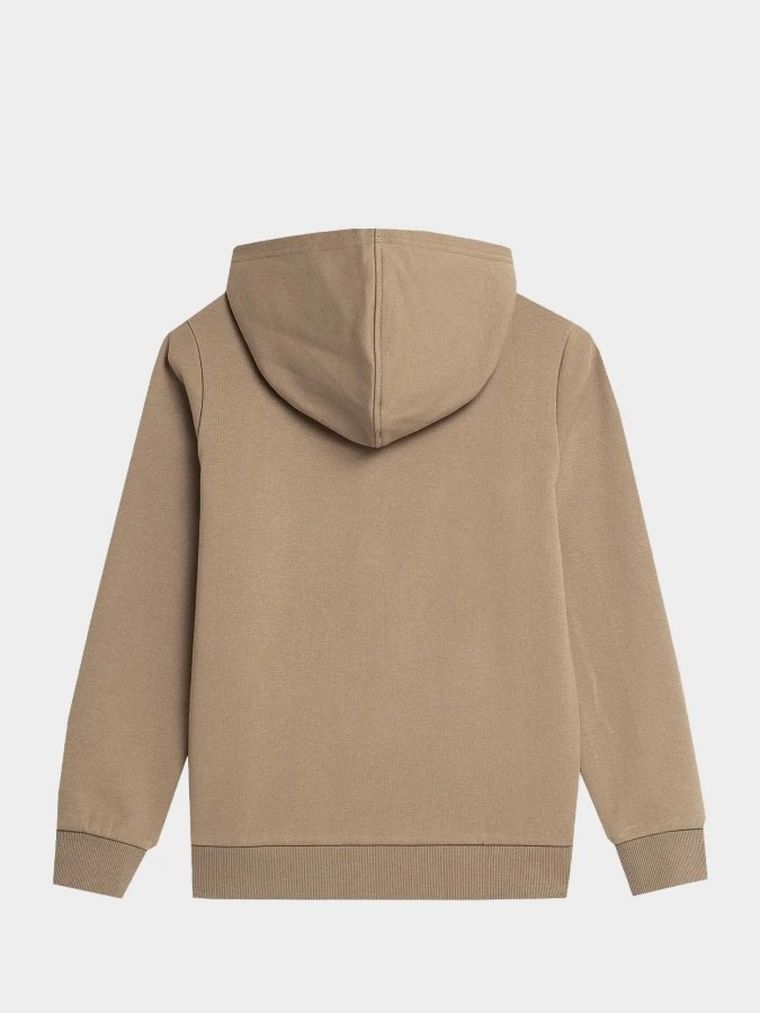 Bluza chłopięca z kapturem, rozpinana, beżowa, 4F