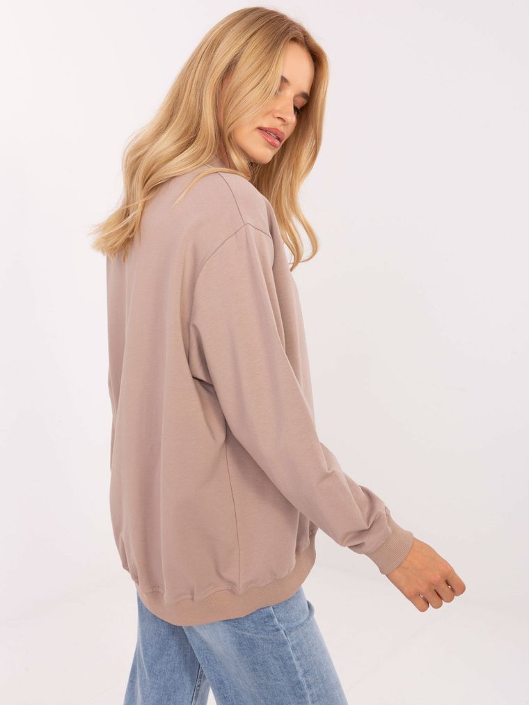 Bluza damska, beżowa, Basic Feel Good