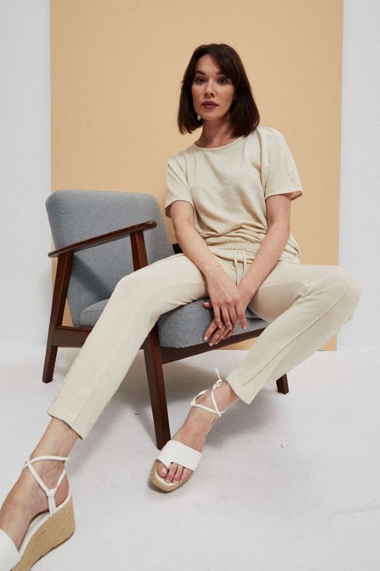 Bluza damska, beżowa, Moodo