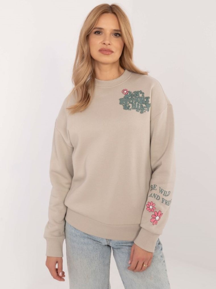 Bluza damska, beżowa, Sublevel