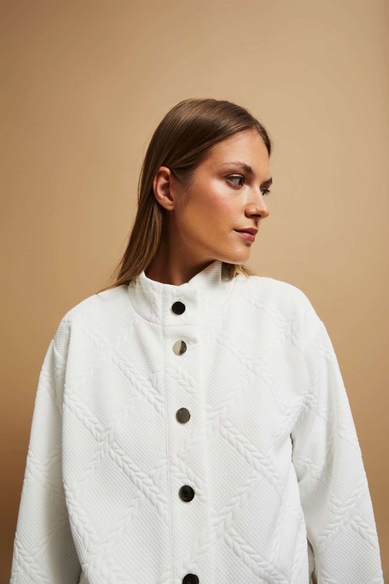 Bluza damska, rozpinana, biała, Moodo