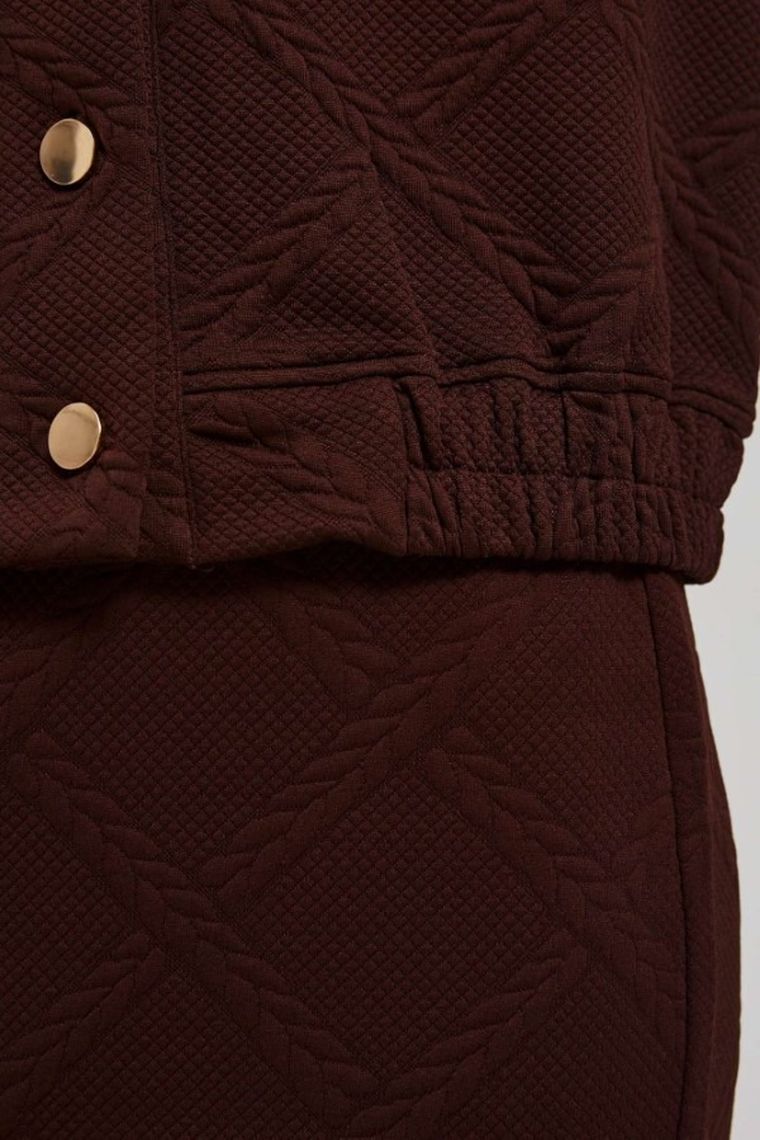 Bluza damska, rozpinana, brązowa, Moodo