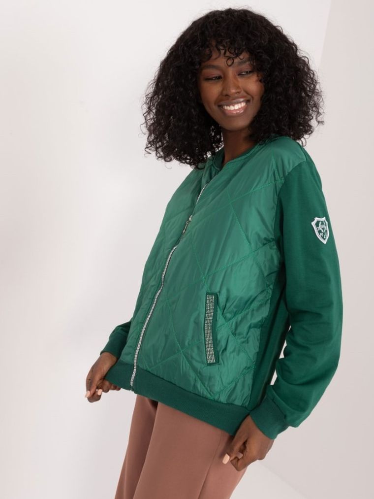 Bluza damska, rozpinana, zielona, Relevance