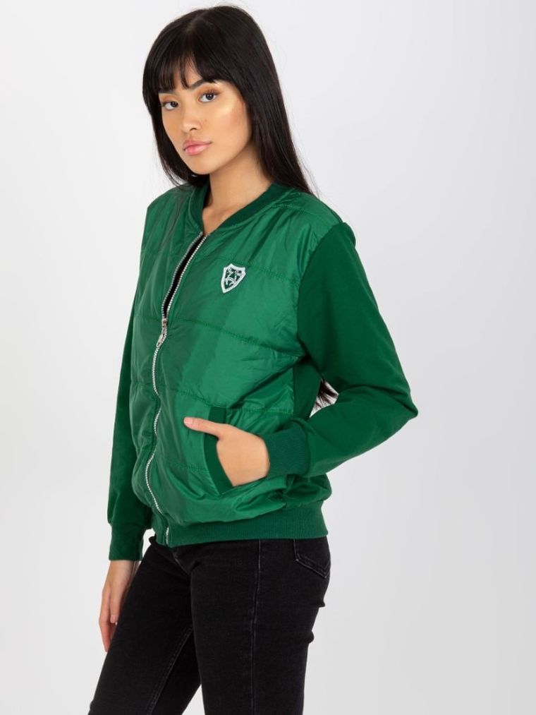 Bluza damska, rozpinana, zielona, Rue Paris