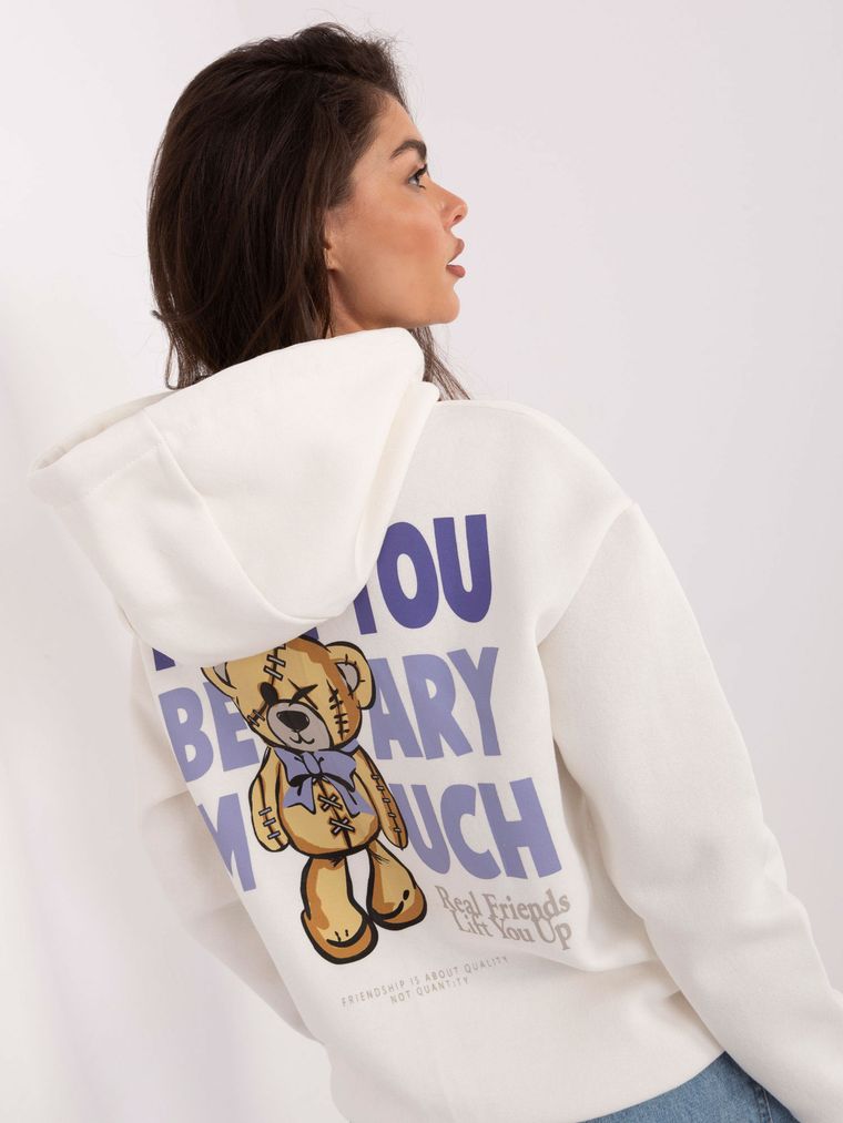 Bluza damska z kapturem, biała, Sublevel