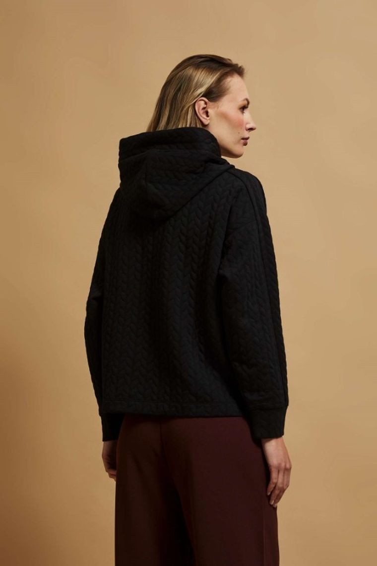 Bluza damska z kapturem, czarna, Moodo