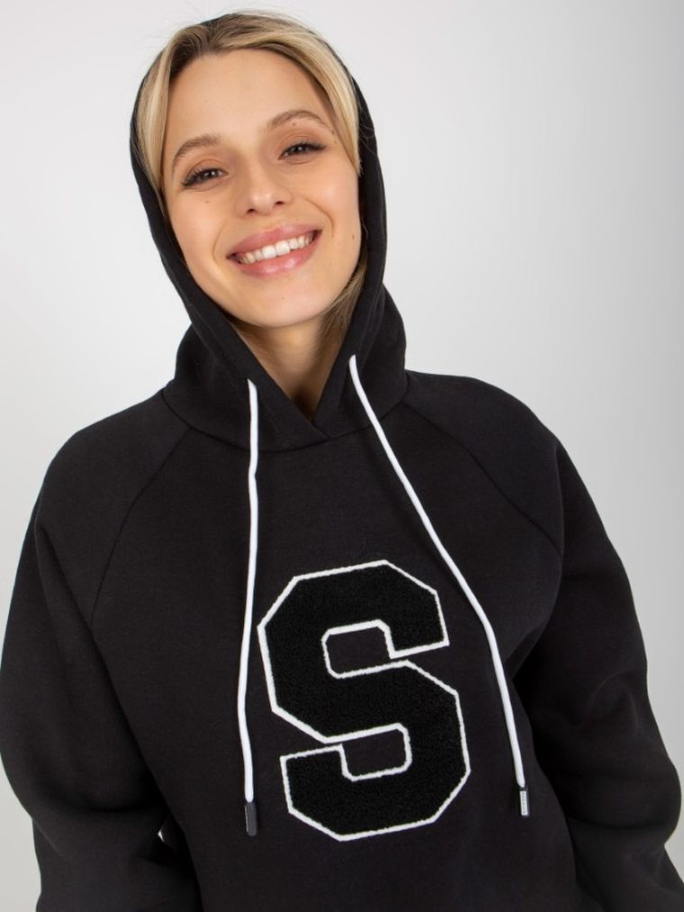 Bluza damska z kapturem, czarna, Relevance