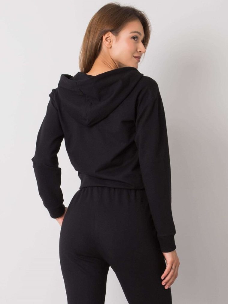 Bluza damska z kapturem, czarna, Sublevel