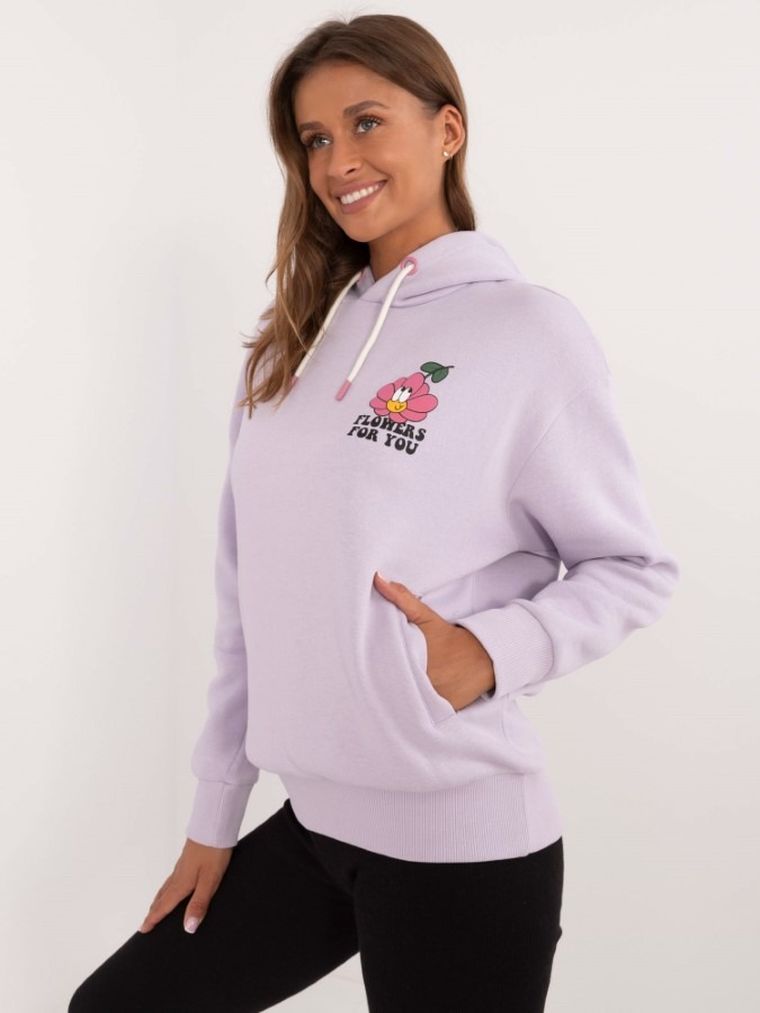Bluza damska z kapturem, fioletowa, Sublevel