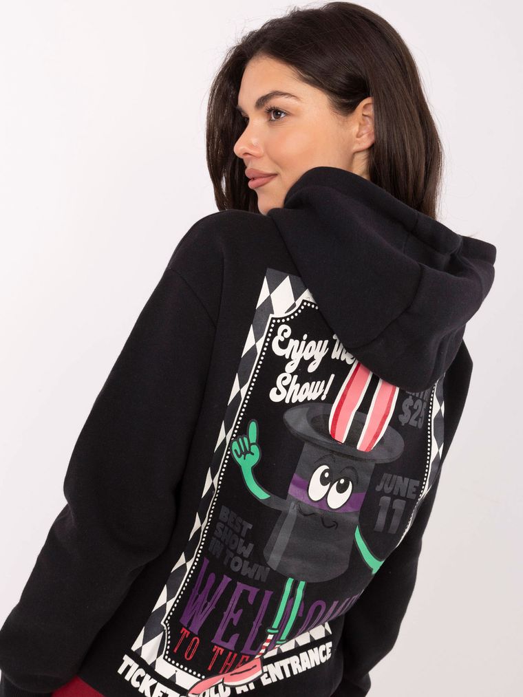 Bluza damska z kapturem, grafitowa, Sublevel