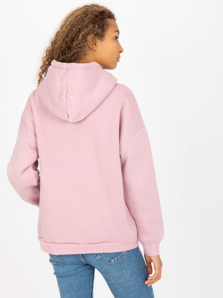 Bluza damska z kapturem, różowa, Rue Paris
