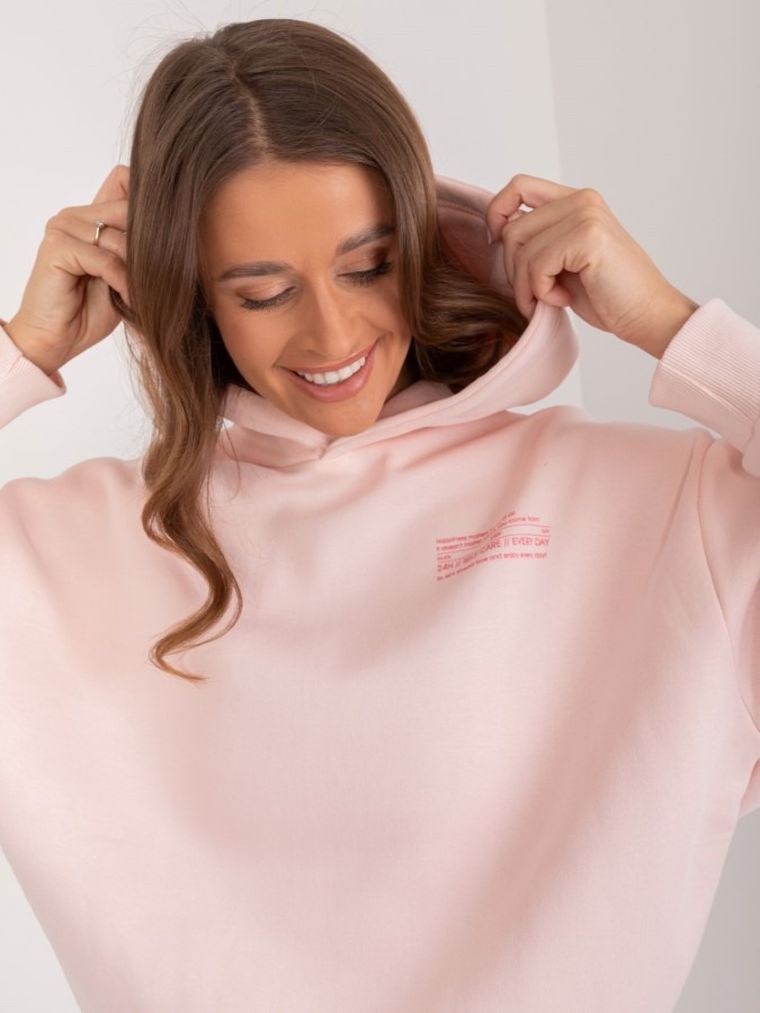Bluza damska z kapturem, różowa, Sublevel