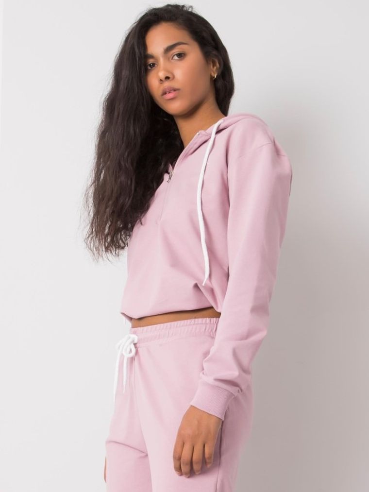Bluza damska z kapturem, różowa, Sublevel