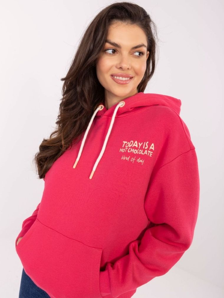 Bluza damska z kapturem, różowa, Sublevel